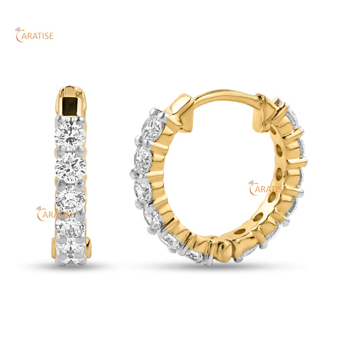 1.43 TDW Round Cut Diamond Earring 925 Silver