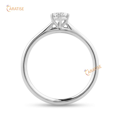 0.56 TDW Round Cut Diamond Solitaire Ring 925 Silver