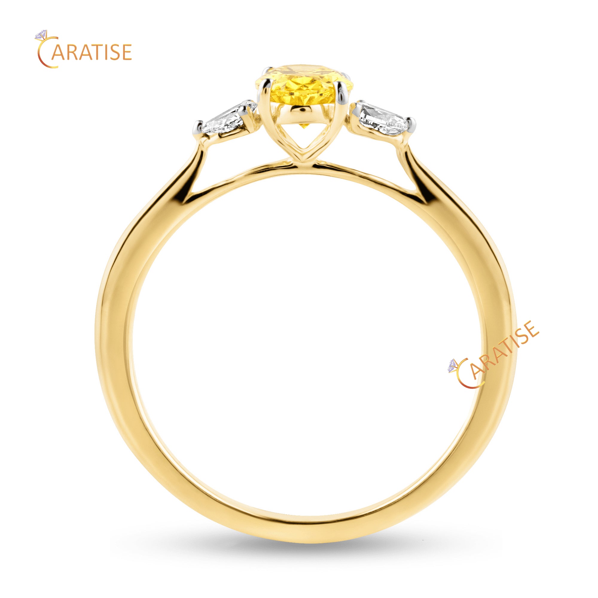 0.78 TDW F.Y.Oval & Pear Cut Diamond Three Stone Ring 925 Silver