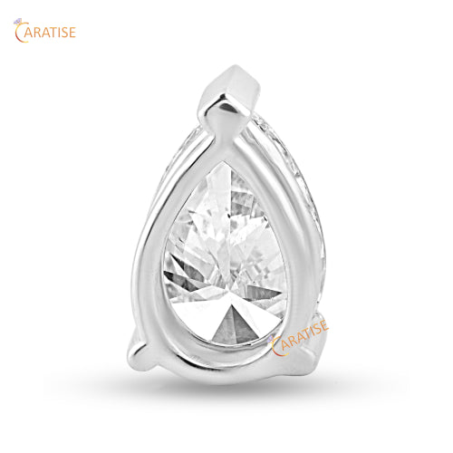 1.06 TDW Pear Diamond Solitaire Pendant 925 Silver