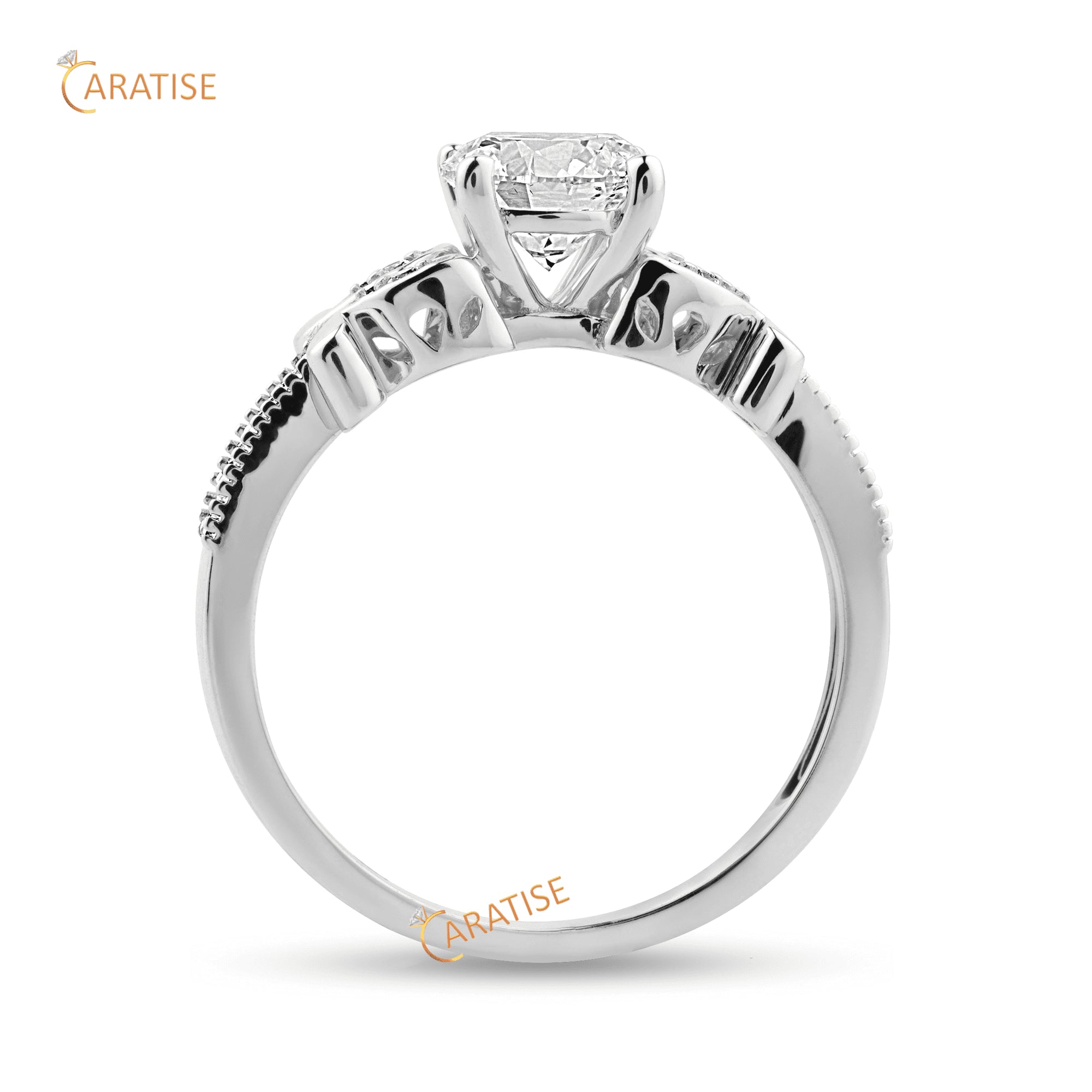 1.29 TDW Round Cut Moissanite Diamond Engagment Ring 925 Silver