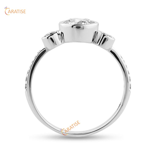 1.20 TDW Round Cut Moissanite Diamond Engagement Ring 925 Silver