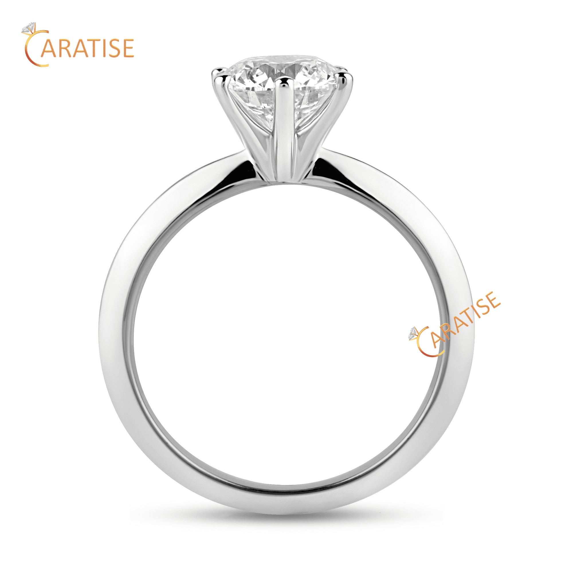 2.01 TDW Round Cut Diamond SolitaireRing 925 Silver