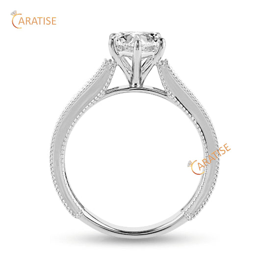 1.30 TDW Heart Cut Moissanite Diamond Solitaire Ring 925 Silver