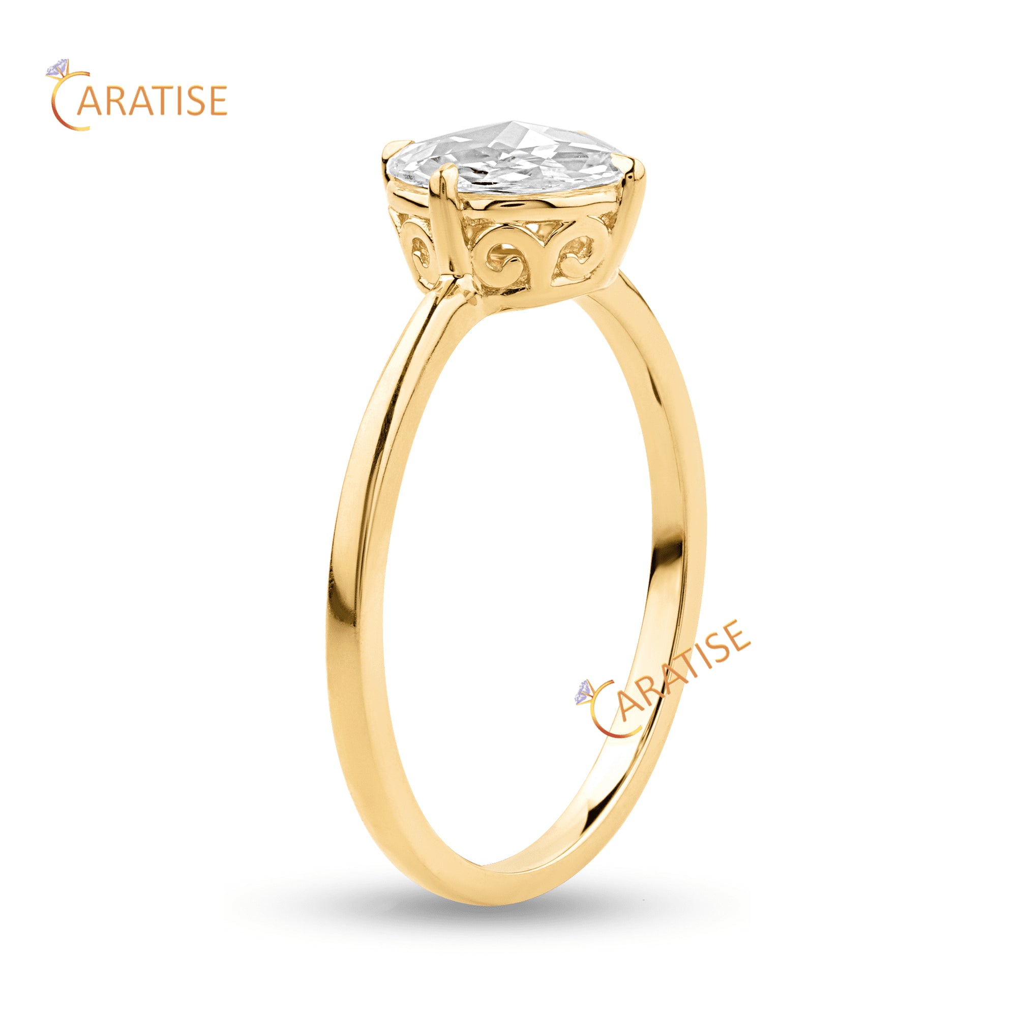 0.78 TDW Rose Cut Moissanite Diamond Solitaire Ring 925 Silver