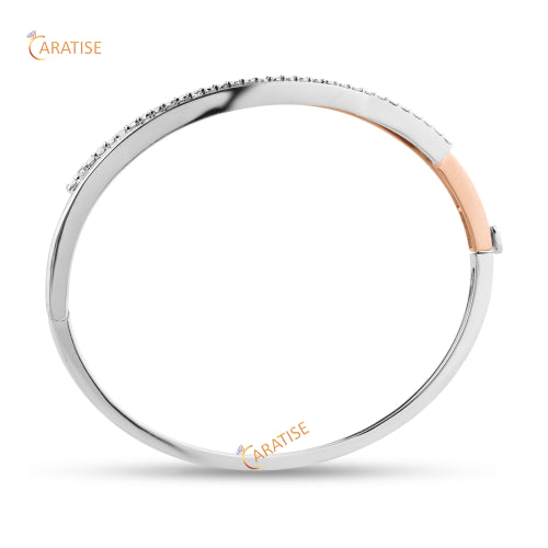 0.60 TDW Round Cut Diamond Diamond Bracelet 925 Silver