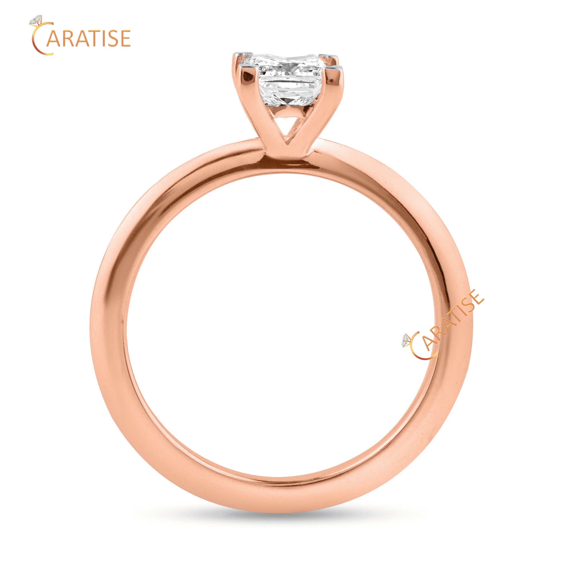 0.75 TDW Princess Cut Diamond Solitaire Ring 925 Silver