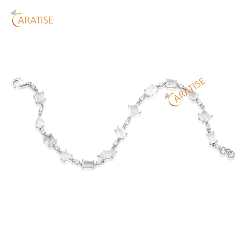 4.49 TDW Rose & Round Cut Diamond Slider Bracelet