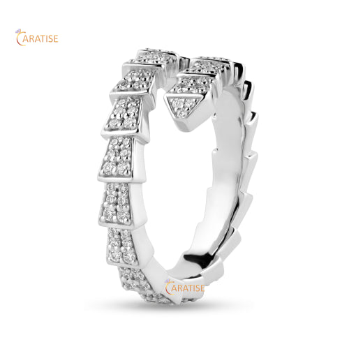 0.72 TDW Round Cut Moissanite Diamond Eternity Band Ring 925 Silver