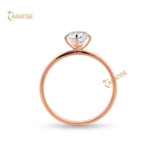 1.00 TDW Round Cut Moissanite Diamond Solitaire Ring 925 Silver