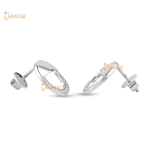 0.30 TDW Round Cut Diamond Earring 925 Silver