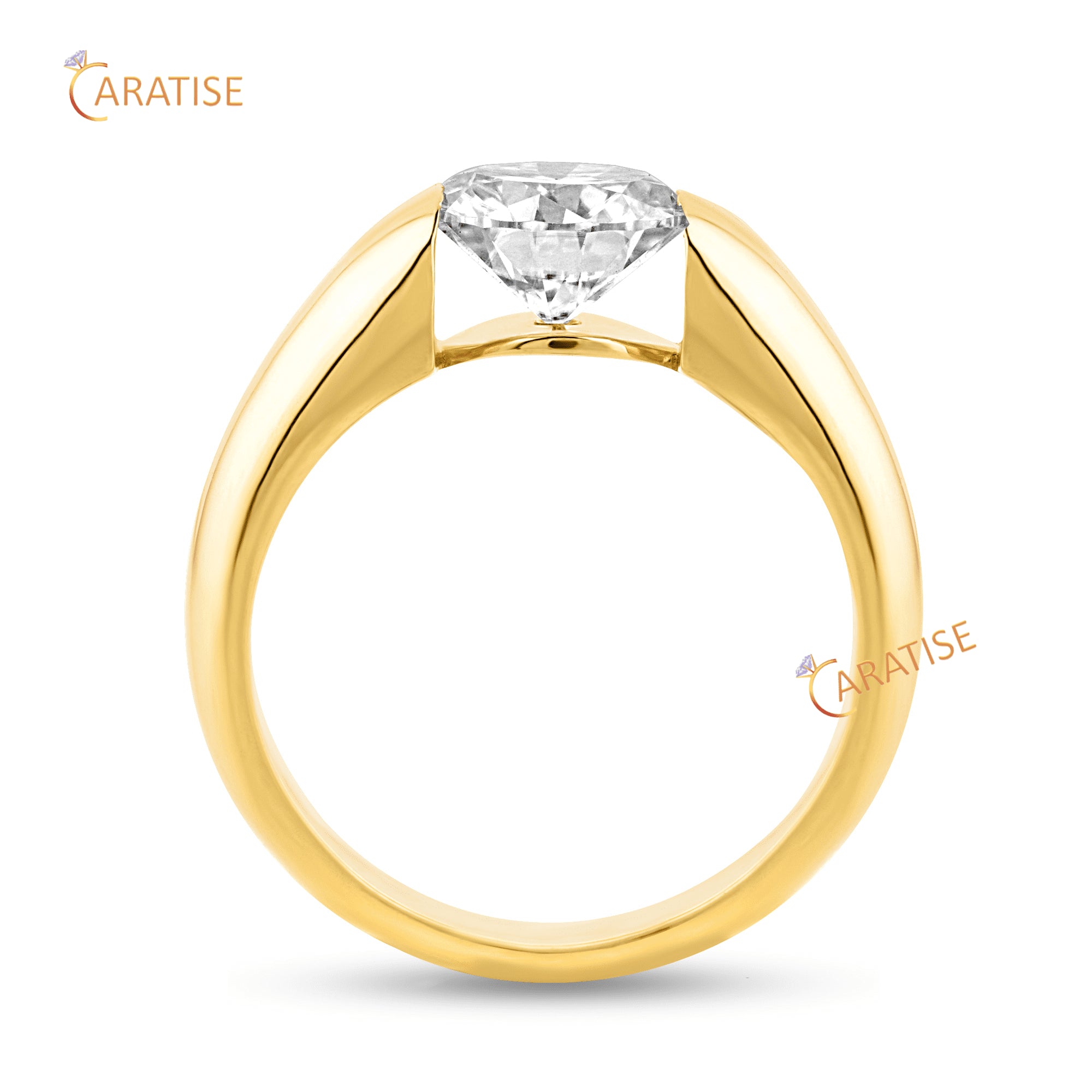 1.57 TDW Round Cut Diamond Solitaire Ring 925 Silver