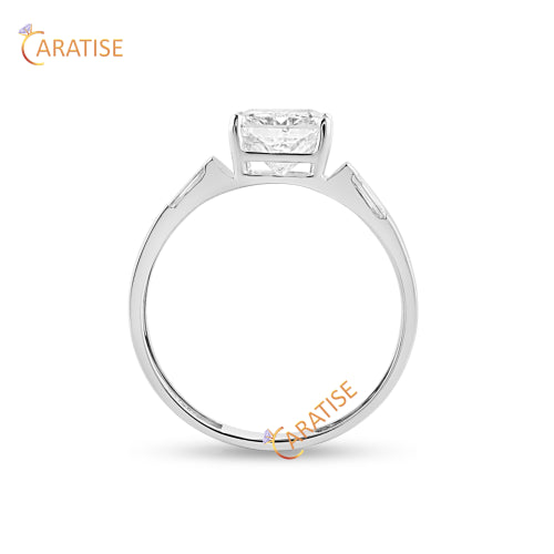 4.22 TDW Radiant & Baguette Cut Men's Engagement Moissanite Diamond Engagement Ring 25 Silver