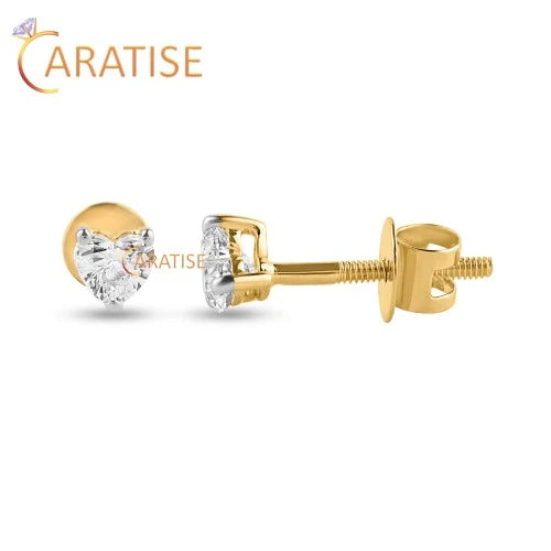 0.33 TDW Heart Cut Diamond Stud 925 Silver