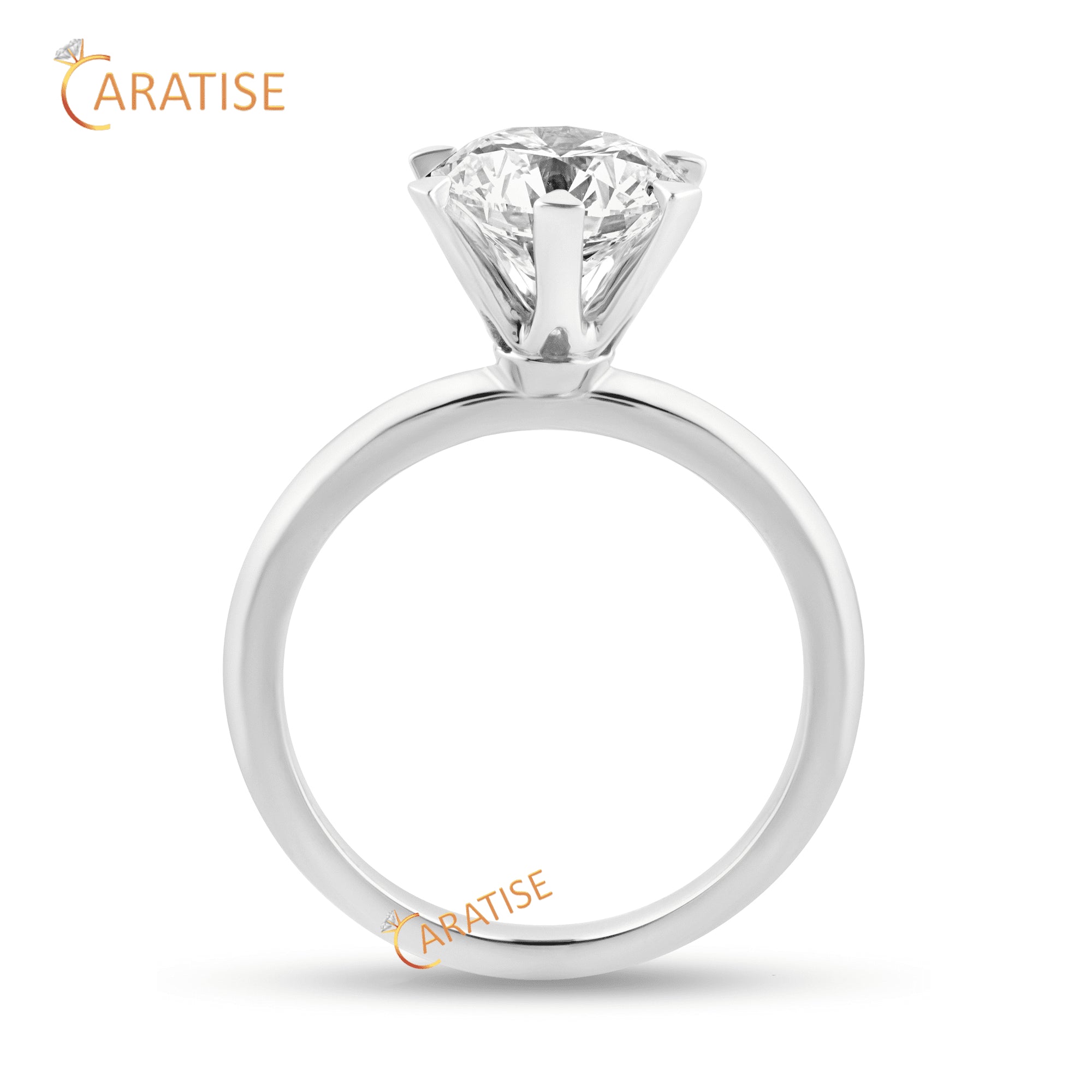 2.00 TDW Round Cut Diamond Solitaire Ring 925 Silver