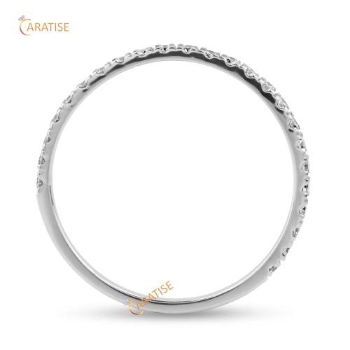 0.17 TDW Round Cut Moissanite Diamond Ring 925 Silver