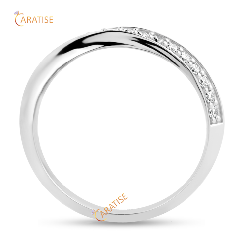 0.18 TDW Round Cut Moissanite Diamond Band Ring 925 Silver