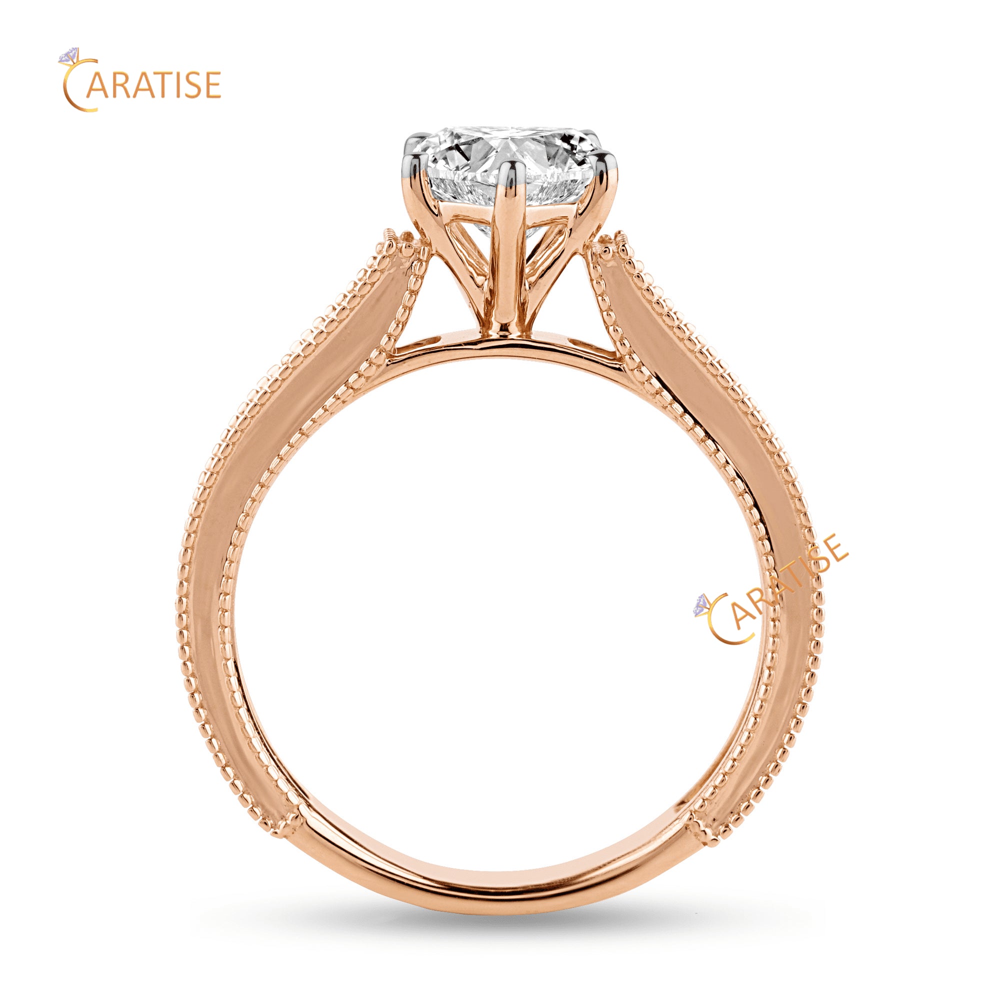 1.22 TDW Heart Cut Moissanite Diamond SolitaireRing 925 Silver