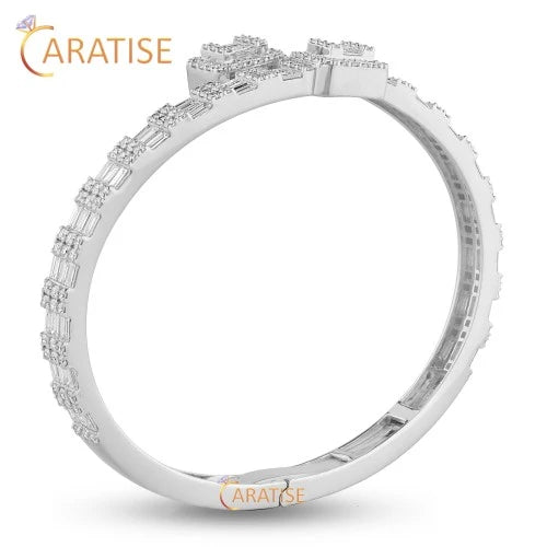 4.75 TDW Baguette And Round Cut Diamond 925 Silver