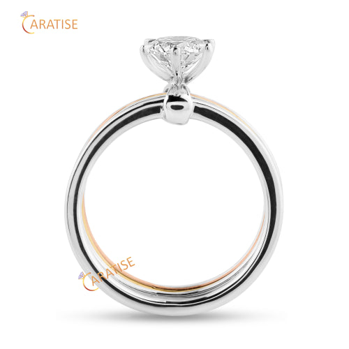 0.93 TDW Round Cut Moissanite Diamond Ring 925 Silver