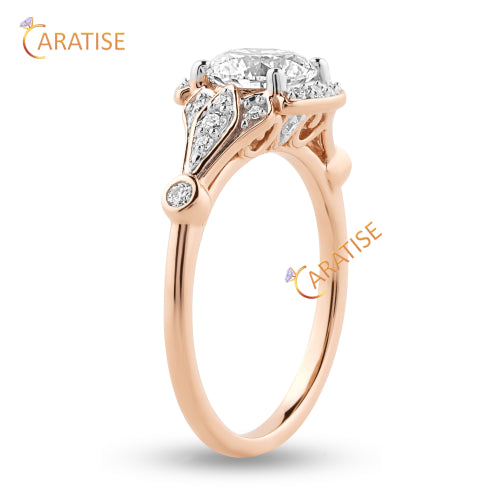 1.51 TDW Round Cut Moissanite Diamond Halo Ring 925 Silver