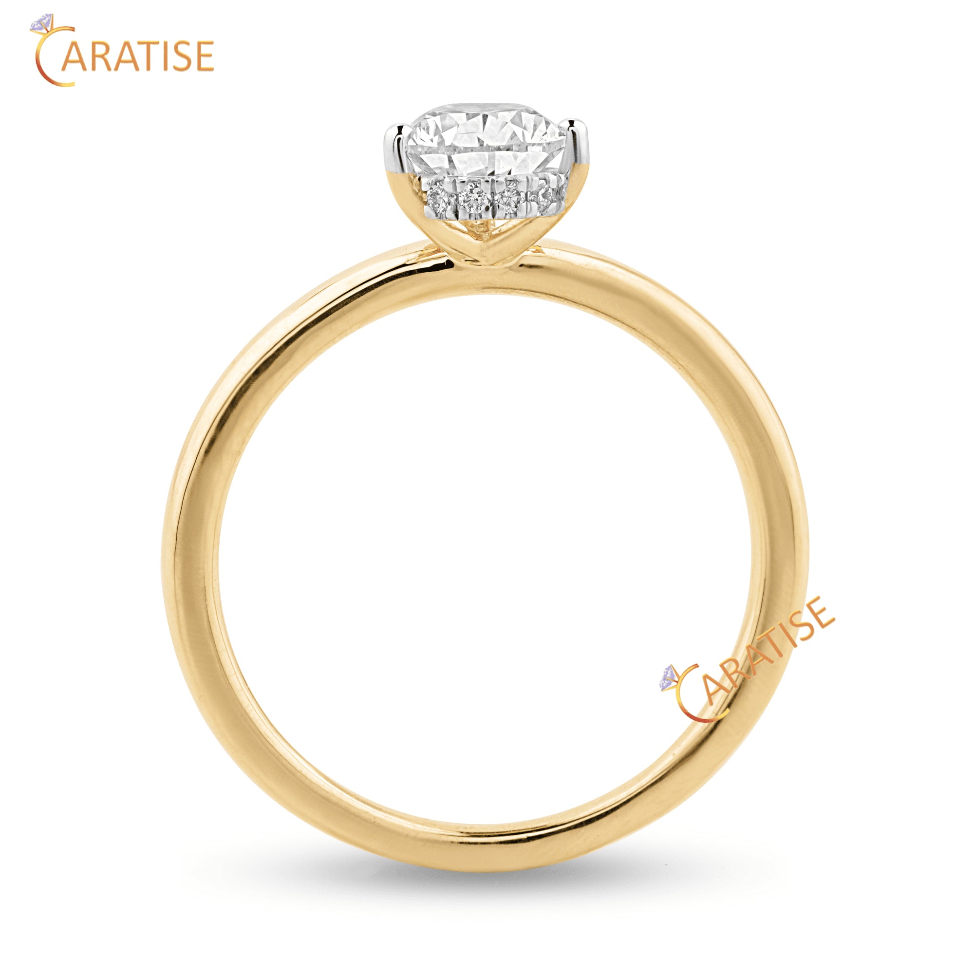 1.05 TDW Pear & Round Cut Diamond Solitaire Ring 925 Silver