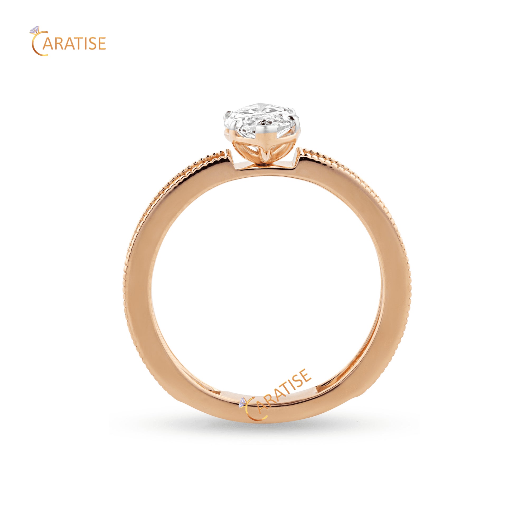 1.02 TDW Marquise Cut Diamond Solitaire Ring 925 Silver