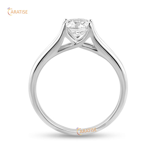 0.92 TDW Round Cut Moissanite Diamond Solitaire Ring 925 Silver