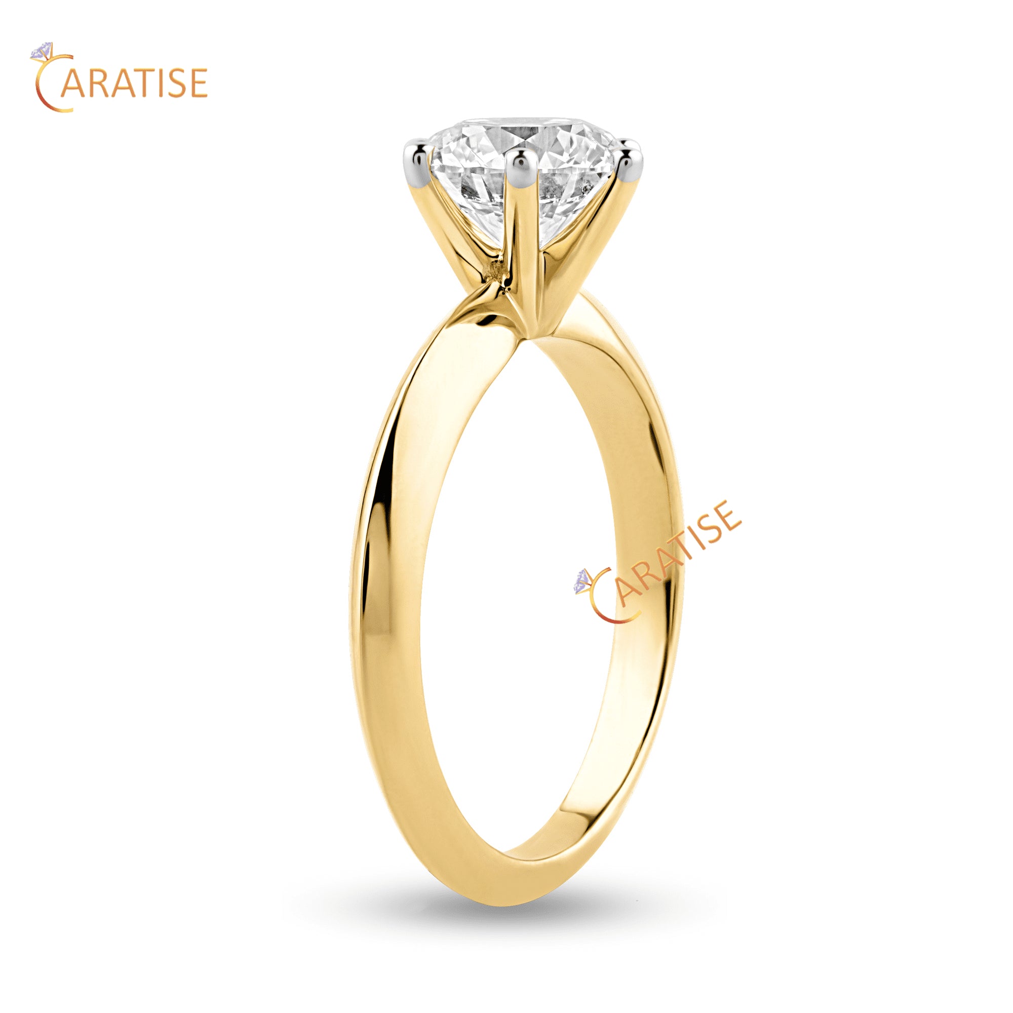 1.56 TDW Round Cut Diamond Solitaire Ring 925 Silver