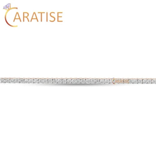 6.60 TDW Cushion Cut Diamond Tennis Bracelet 925 Silver