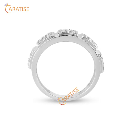 0.51 TDW Round Cut Moissanite Diamond Men's Band 925 Silver