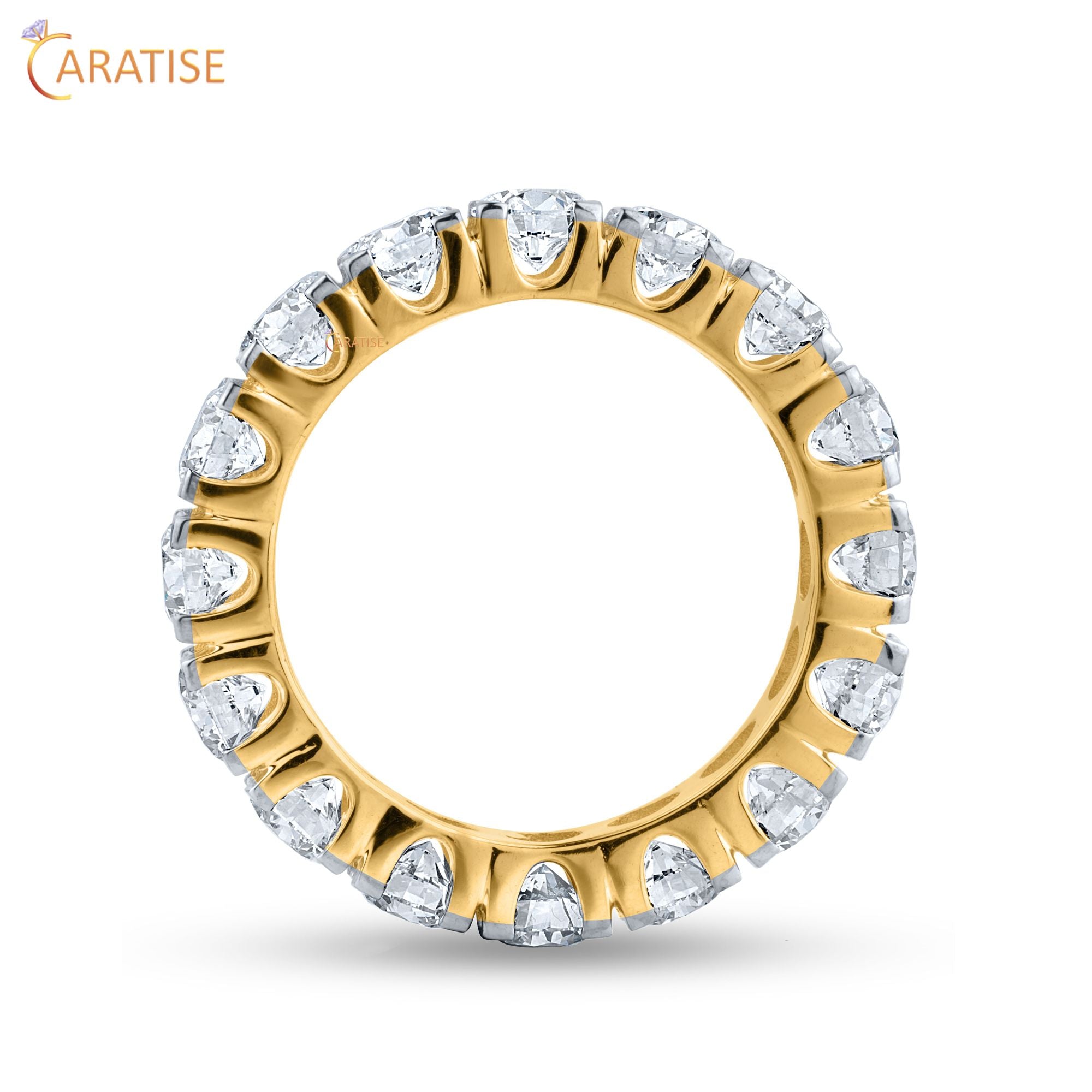 3.84 TDW Round Cut Moissanite Diamond Eternity Band| 925 Silver