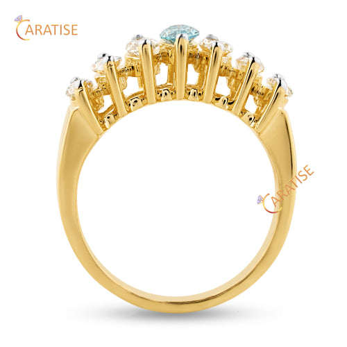 1.40 TDW F.B.Marquise & Marquise Cut Diamond Eternity Band Ring 925 Silver