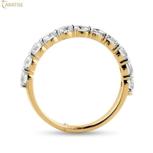 0.90 TDW Round Cut Diamond Eternity Band Ring 925 Silver