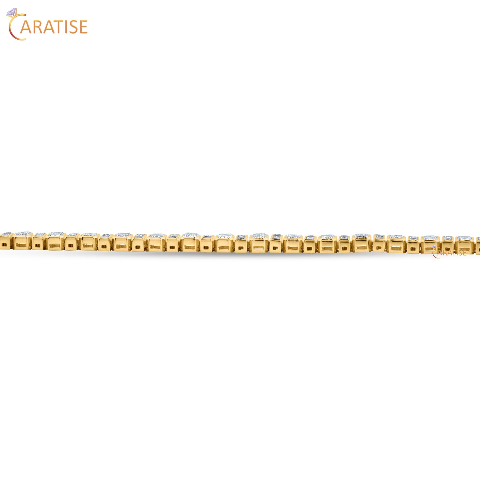 8.46 CT Emerald & Princess Cut Diamond Bracelet 925 Silver