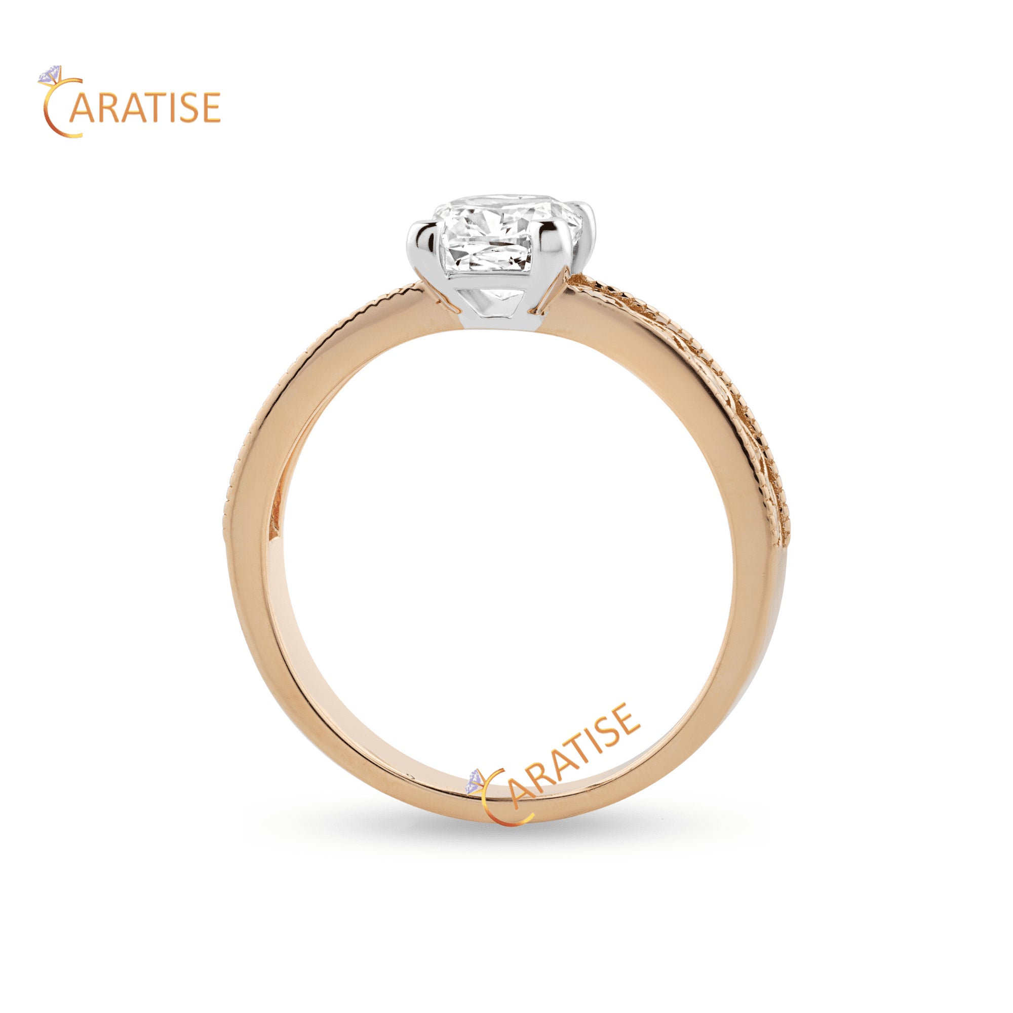 1.00 TDW Cushion Cut Moissanite Diamond Solitaire Ring 925 Silver