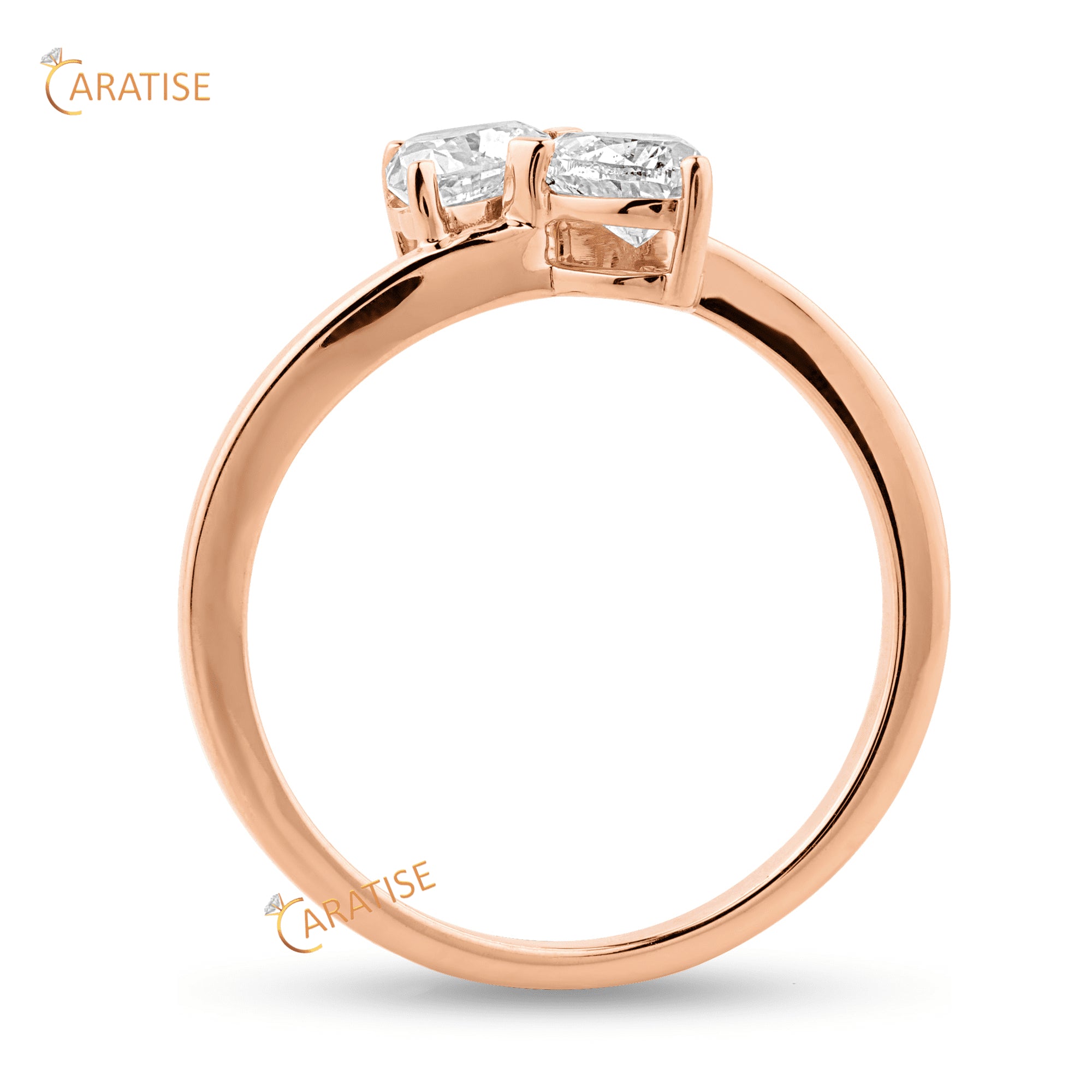 1.00 TDW Heart Cut Moissanite Diamond Engagement Ring 925 Silver