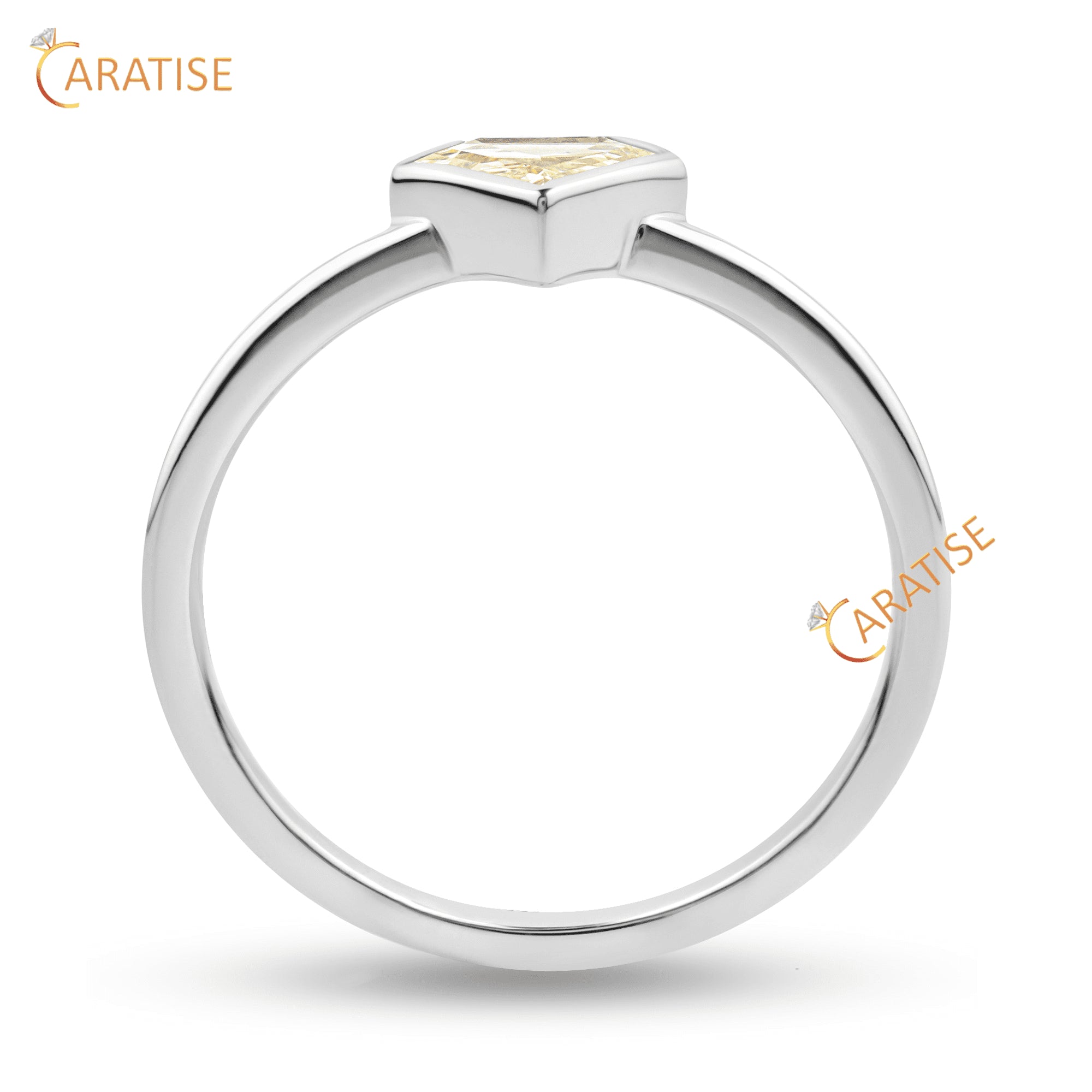 0.32 TDW Rose Cut Diamond Solitaire Ring 925 Silver