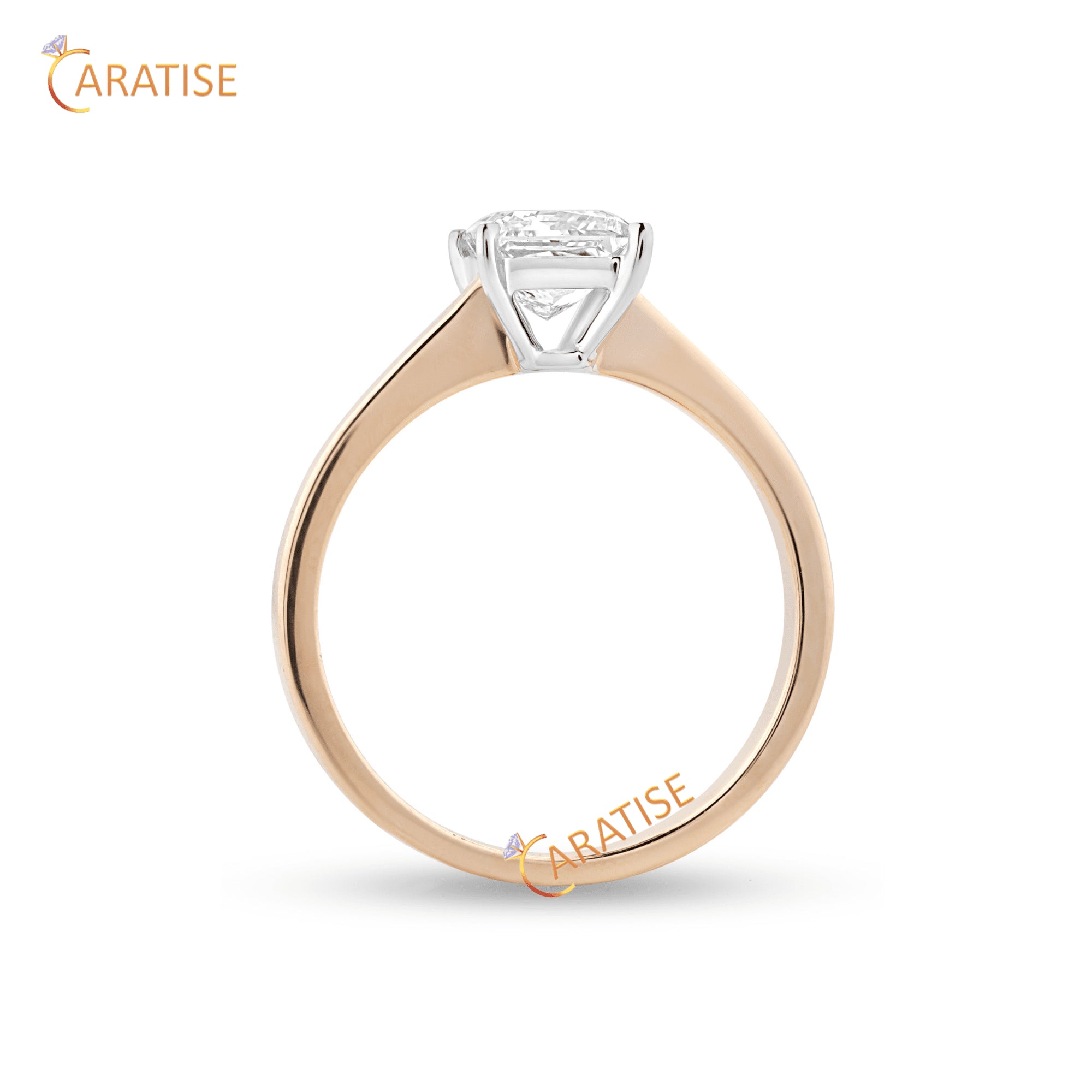 1.04 TDW Princess Cut Solitaire Diamond Solitaire Ring 925 Silver