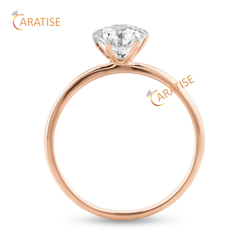 1.00 TDW Round Cut Moissanite Diamond Solitaire Ring 925 Silver