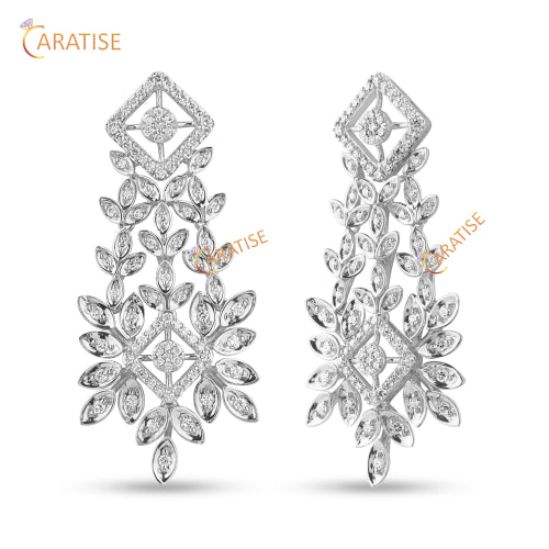 10.39 TDW Round Cut Diamond Necklace 925 Silver