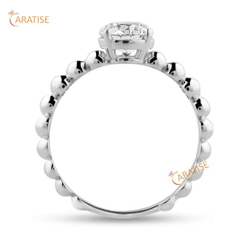 0.98 TDW Round Cut Moissanite Diamond Solitaire Ring 925 Silver