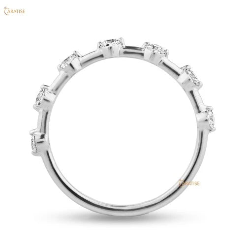 0.24 TDW Round Cut Diamond Engagement Ring 925 Silver