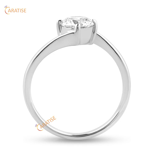 0.92 TDW Round Brilliant Cut Moissanite Diamond Solitaire Ring 925 Silver