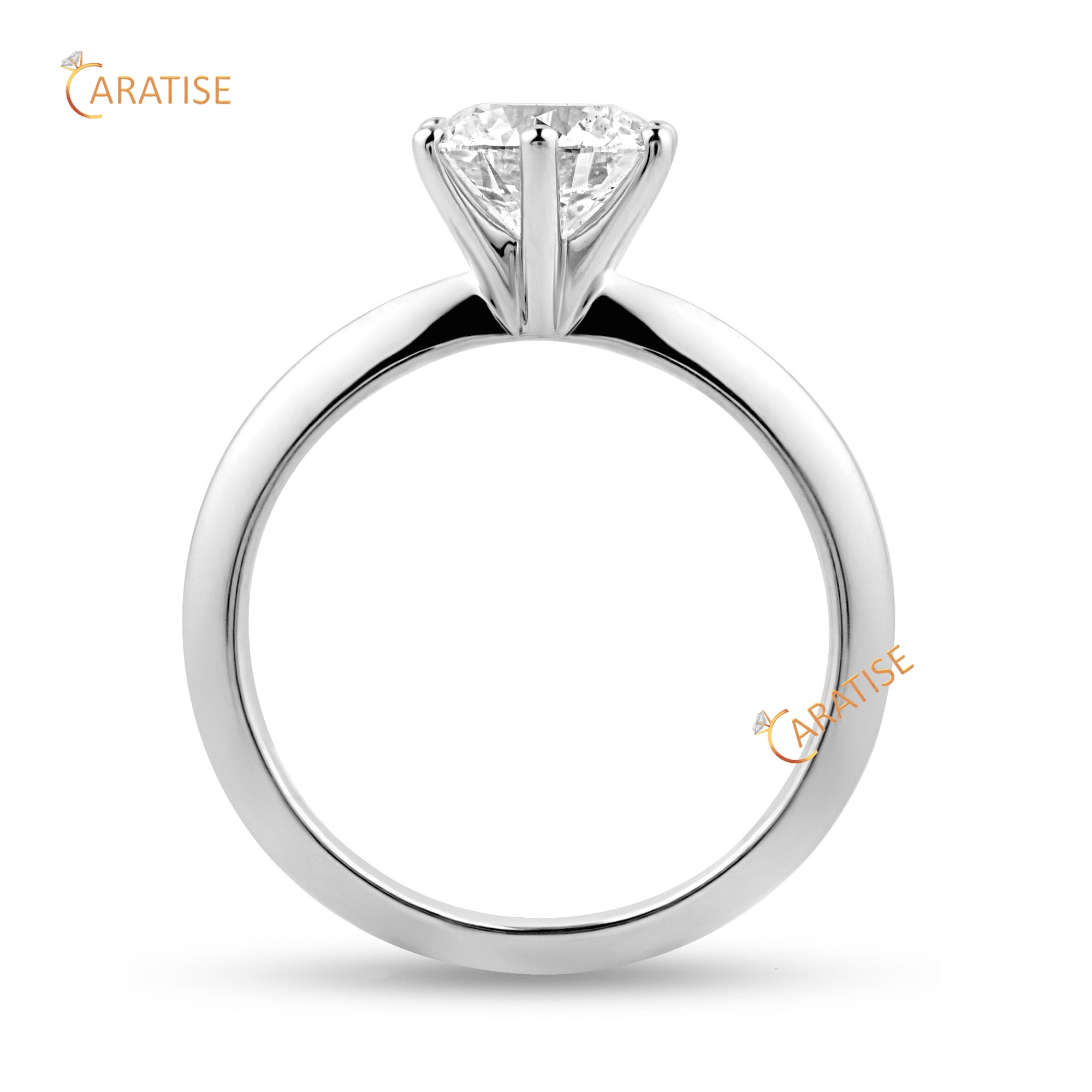 1.20 TDW Round Cut Moissanite Diamond Solitaire Ring 925 Silver