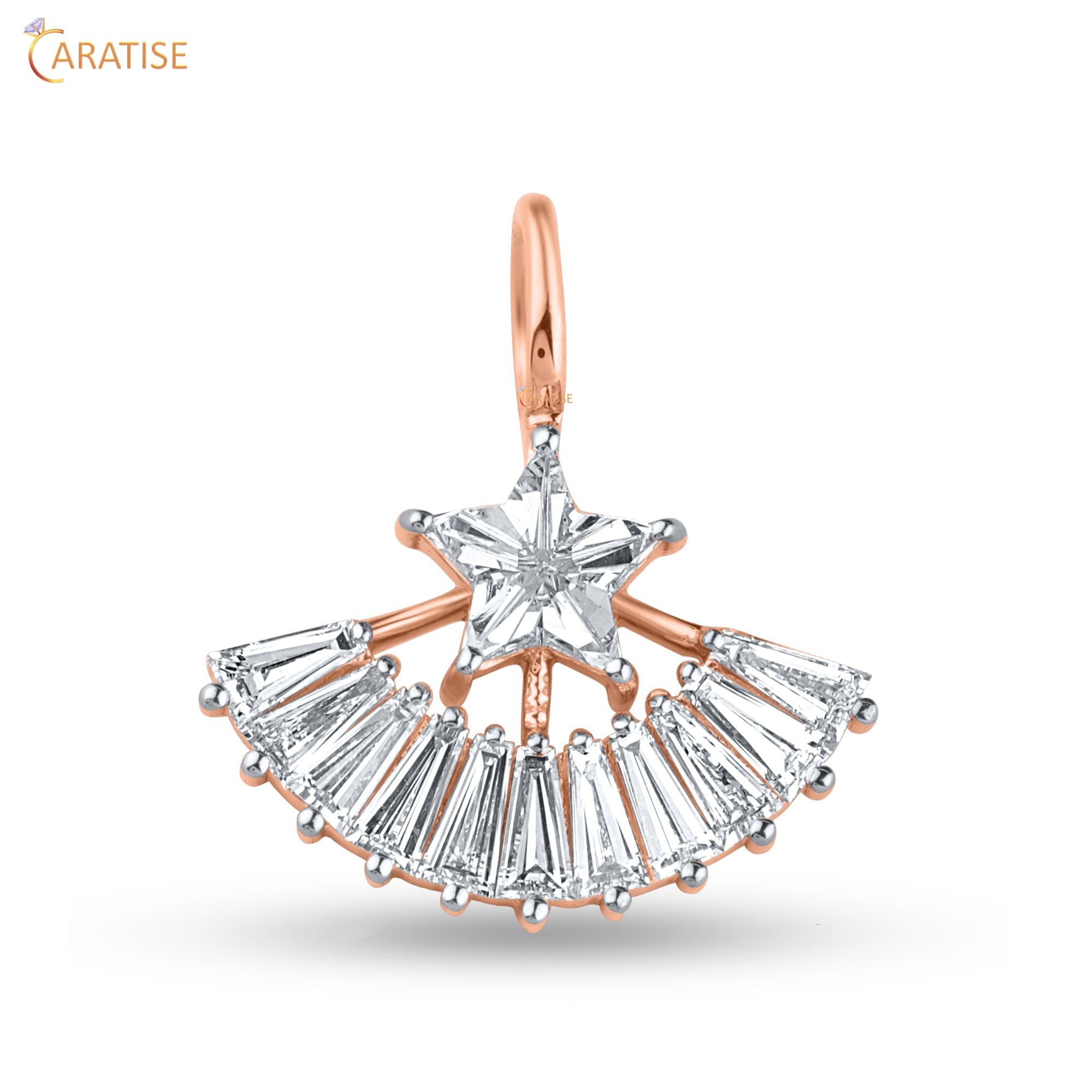 4.88 TDW Star,Baguette&Kite Cut Diamond 925 Silver