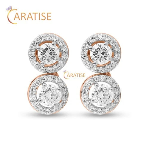 14.17 TDW Round Cut Diamond Necklace 925 Silver