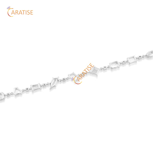 4.49 TDW Rose & Round Cut Diamond Slider Bracelet