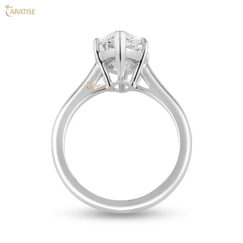 4.00 TDW Marquise Cut Moissanite Diamond Solitaire Ring 925 Silver
