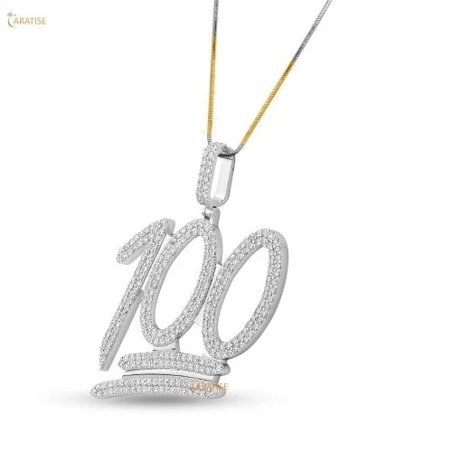 4.60 TDW Round Cut Diamond Custom Pendant 925 Silver